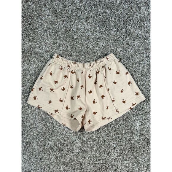 Rylee + Cru Track Shorts Crab Print Unisex Kids 10-12Y Pull on Sweat Shorts Tan - Picture 2 of 8